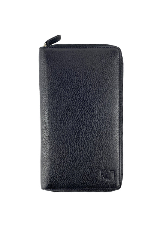 Reseplånbok Full-Grain Leather - Svart