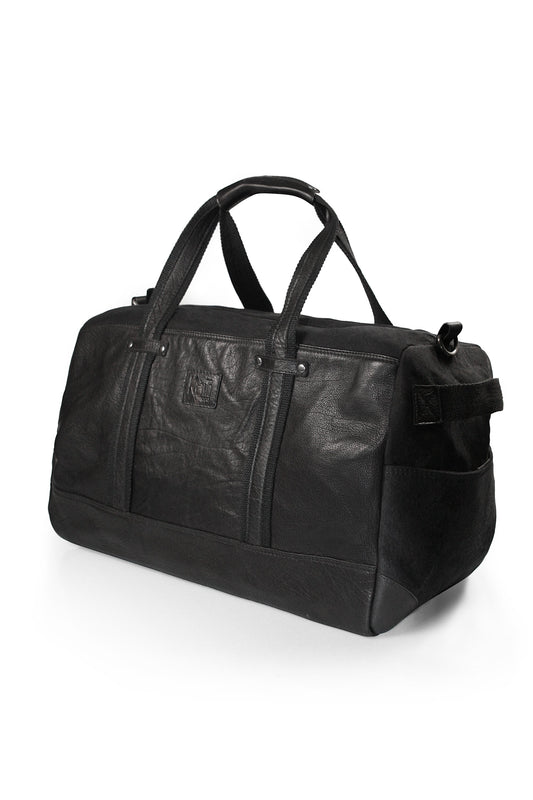 Weekendväska Canvas / Full-Grain Leather - Svart