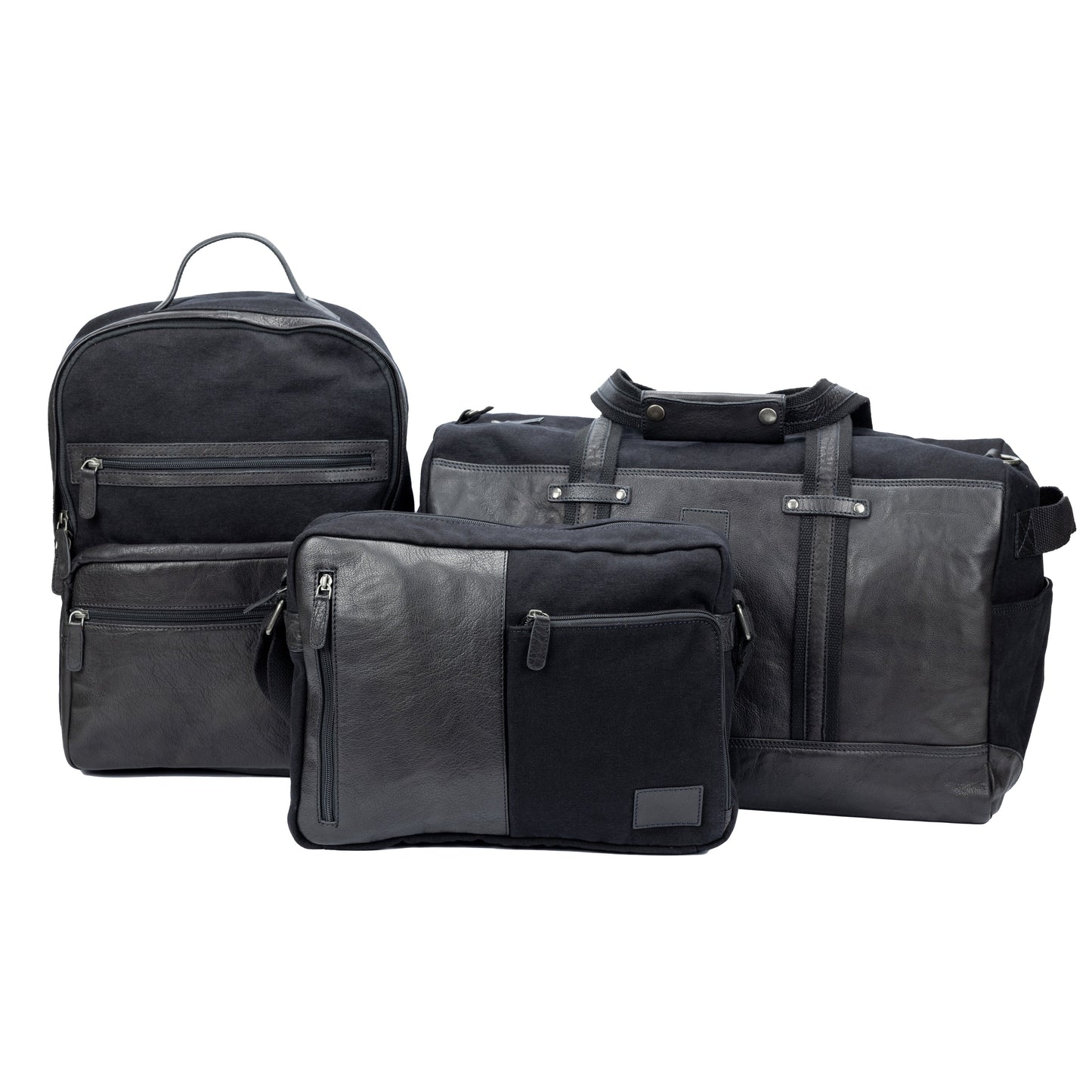 Weekendväska Canvas / Full-Grain Leather - Svart
