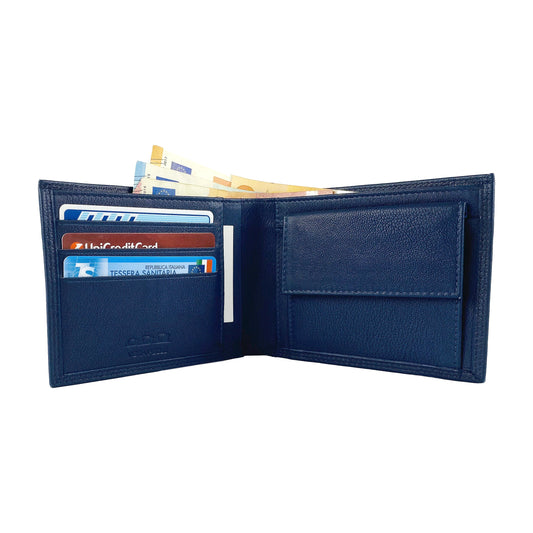 Plånbok Bifold Full-Grain Leather - Blå