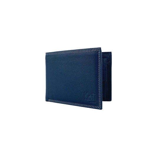Plånbok Bifold Full-Grain Leather - Blå