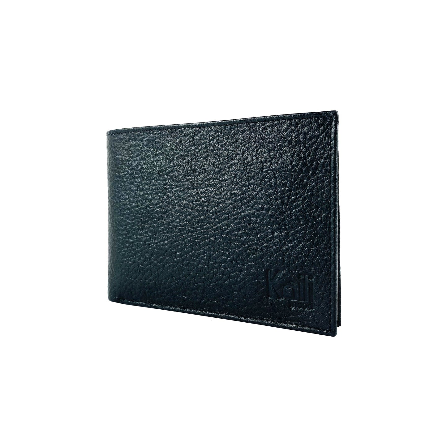 Plånbok Trifold Full-Grain Leather - Svart