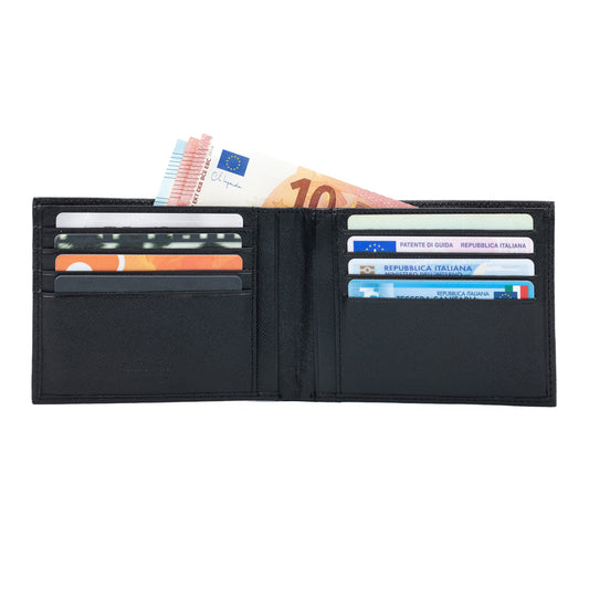 Plånbok Bifold Full-Grain Leather - Svart