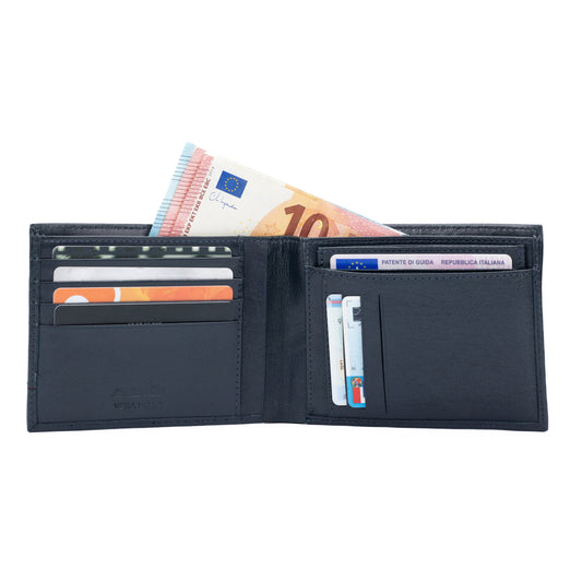 Plånbok Bifold Full-Grain Leather - Blå