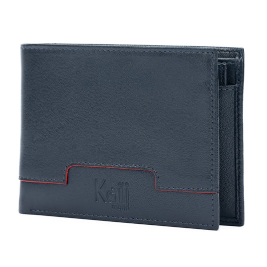 Plånbok Bifold Full-Grain Leather - Blå