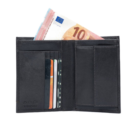 Plånbok Bifold Full-Grain Leather - Svart