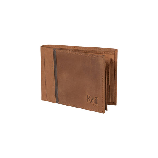 Plånbok Trifold Full-Grain Leather - Brun