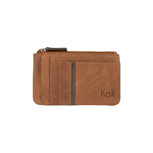 Korthållare/Myntficka Full-Grain Leather - Brun