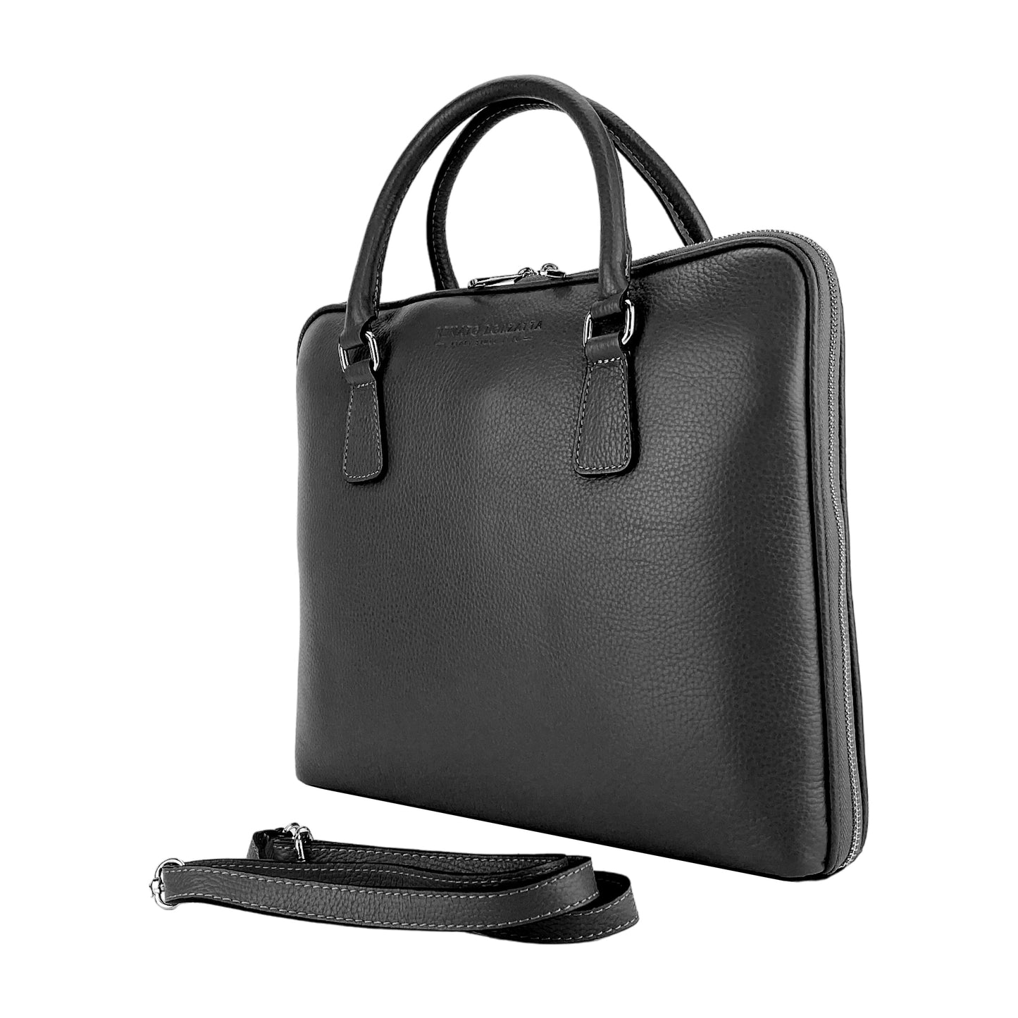 Businessväska Full-Grain Leather - Svart